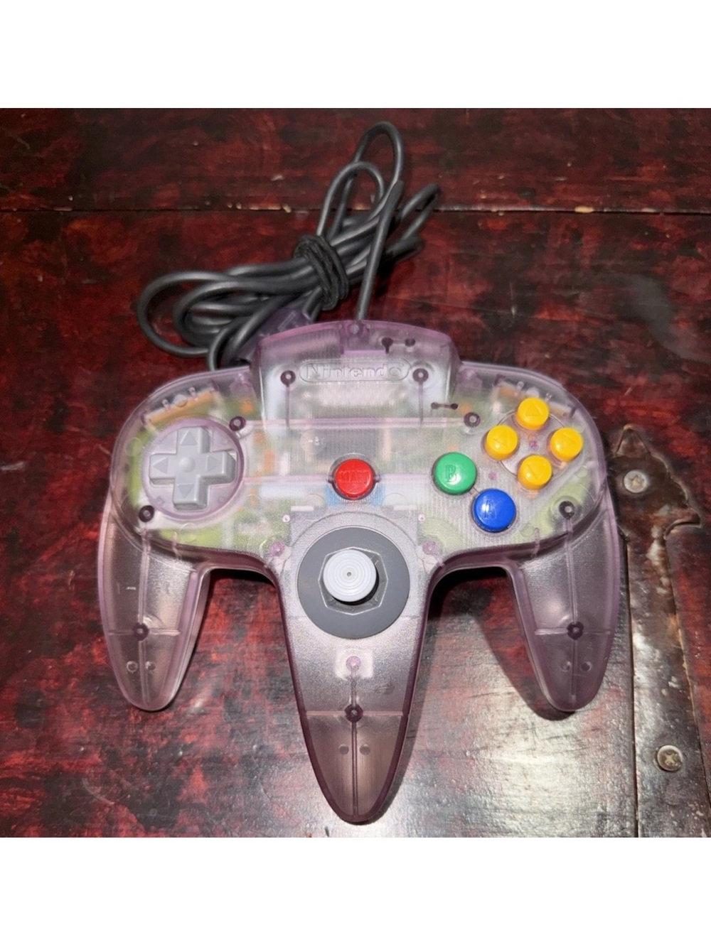 Nintendo Translucent Purple Classic N64-Style Controller with Colorful Buttons